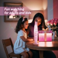 Vanful 13 Inches Pink Glitter Lamp With Hexagonal And Pentagonal Sparkles For Adults And Kids