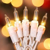 Mimigogo Clear Christmas Lights Set With White Wire50Count 13Feet Incandescent Bulb Mini String Lights For Indoor Christmas Tre