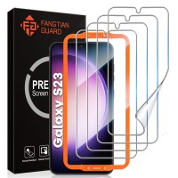 4-Pack] Fangtian For Samsung Galaxy S23 Screen Protector 5G Not Glass] - Film For S23 Screen Protector 7H Hybrid]Fingerprint Compatible]Alignment Tool]61Inch]