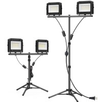 20000 Lumen Work Lights With Stand Dual Head Led Work Light Waterproof Led Work Light 200W Led Work Lights Portable Work Light