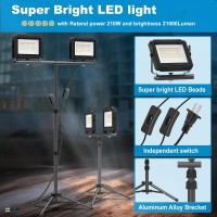 20000 Lumen Work Lights With Stand Dual Head Led Work Light Waterproof Led Work Light 200W Led Work Lights Portable Work Light