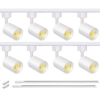 Vanoopee 8Light Led Track Lighting Kit With 66Ft H Type Track Rails Dimmable Track Light Heads Bright Ceiling Spotlight Fixtu