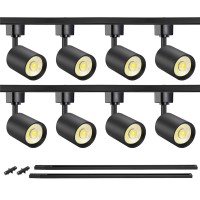 Vanoopee 8Light Led Track Lighting Kit With 66Ft H Type Track Rails Dimmable Track Light Heads Bright Ceiling Spotlight Fixtu