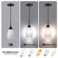 Viinew Mini Glass Pendant Light 472 Black White Glass Pendant Lights 3Pack Handblown White Art Oval Glass Hanging Pendant Li