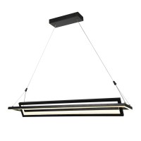 Carro Home Contemporary America Vintage New Design Cafe Industrial Style Indoor Rectangle Modern Led Pendant Light-Matte Black