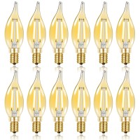 Hizashi 25 Watt Candelabra Bulbs, E12 Led Bulb Dimmable 2700K Soft Warm White, Chandelier Light Bulbs, Flame Tip Ca10 Candle Light Bulbs, 90+ Cri, 200Lm, Ul Listed, 12 Pack