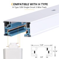 Vanoopee H Track Floating Canopy Connector White For Single Circuit H Type Track Rail H Track Rail Cover Compatible With Halo T