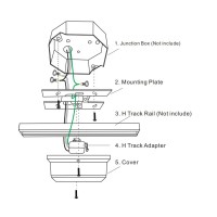 Vanoopee H Track Floating Canopy Connector White For Single Circuit H Type Track Rail H Track Rail Cover Compatible With Halo T