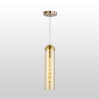 Carro Home Gidra Cylinder Glass Pendant Light Brilliant Amber