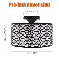 Facon 11 Rv Pendant Dining Table Light With Switch Replaceable 2 X E26 Led Bulbs Decorative Fabric Dinette Light Fixture 12