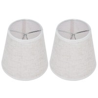 Small Lamp Shade, 2Pcs Farmhouse Barrel Fabric Lampshade Natural Light Shades For Lamps Clip On Chandelier Lamp Shade For Wall Table(01)