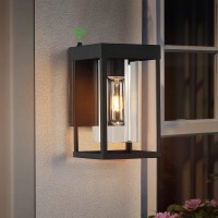 Lampression 2-Pack Black Outdoor Wall Light Fixtures, Dusk To Dawn Exterior Wall Lantern Sconce, 9