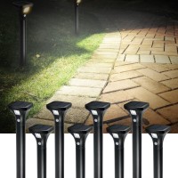 Auraxy Led Solar Powered Motion Sensor Pathway Lights Battery Powered Outdoor Waterproof Motion Detector Walkway Light Use For