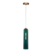 Carro Home Gidra Cylinder Glass Pendant Light Forest Green