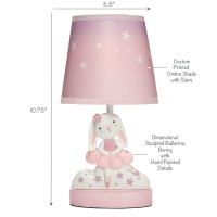 Bedtime Originals Tiny Dancer Bunny Stars Pink Nursery Lamp With Shade Bulb