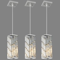 Fdpby Chrome Pendant Lighting Modern Pendant Light Mini Crystal Chandeliers Adjustable Pendant Light Fixture For Kitchen Island