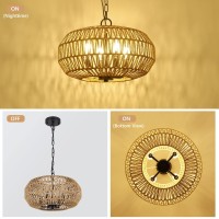 Farmhouse Rattan Pendant Lights, 15.7