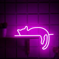 Kathfly Cat Neon Signs Lights Decor Dog Neon Light Animal Usb Operated Decorative Led Neon Light Sign For Room Wall Table For Ch