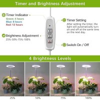 Lordem Grow Light Led Plant Light For Indoor Plants Growing Full Spectrum Desk Growth Lamp With Automatic Timer For 4H8H12H