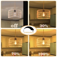 Ayshwilldec Plug In Pendant Light Rattan Chandelier Woven Plug In Chandelier Wicker Pendant Light Light With 15Ft Plug In Rustic Farmhouse Pendant Lights For Bedroom Dining Room Living Room(Bulb Incl)