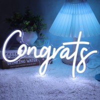 Sylhome Congrats Led Neon Light Sign For Wedding Birthday Party Graduation Gifts Background Wall Decor Sign Celebration Banquet Light Up Sign 15.8