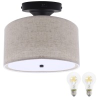 Facon 11 Rv Pendant Dining Table Light With Switch Replaceable 2Xe26 Led Bulbs 12V Decorative Fabric Dinette Light Brown Bu