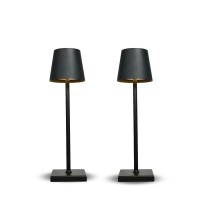 Eypid 2 Pack Cordless Table Lamps,5200Mah Rechargeable Battery Desk Lamp,Small Touch Dimmable Table Lamp For Living Room/Couple Dinner/Bedroom/Cafe/Dining Room/Outdoor (Black)