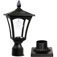 Outdoor Solar Post Light Fixture With 3