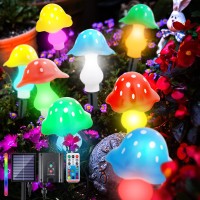 Eoako Mushroom Solar Garden Lights For Outside - Rgb 11 Color Changing Outdoor Mushroom Garden Decor Light, Led Mushroom Solar Yard Lights Waterproof For Yard/House/Patio/Garden/Halloween/Christmas