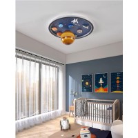 Takoil Astronaut Ceiling Lamp Led Creative Children'S Room Dimmable Ceiling Lamp Cartoon Space Planet Bedroom Lamp Living Room Children'S Room, Blue, Remote Control, 40Cm