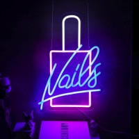 Cktbley Nails Neon Sign Led Neon Light Signs Nail Polish Light Up Signs For Wall Decor Colorful Acrylic Led Wall Sign Pink Neon