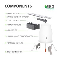 Sunco 24 Pack Can Lights For Ceiling 4 Inch Remodel Recessed Lighting Housing 120277V Tp24 Connector Included Air Tight Stee