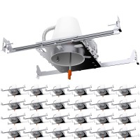 Sunco 24 Pack 4 Inch Recessed Lighting Housing Can Light New Construction Air Tight Steel Ceiling Can 120277V Hard Wired Tp24 C