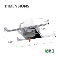 Sunco 24 Pack 4 Inch Recessed Lighting Housing Can Light New Construction Air Tight Steel Ceiling Can 120277V Hard Wired Tp24 C