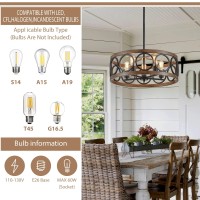 Peskoe Black Dining Room Light Fixtures Modern Farmhouse Chandelier For Dining Room Living Room Kitchen 22 Drum Metal Black