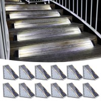 Volisun Solar Stair Lights 12 Pack, Solar Step Lights Waterproof, Outdoor Step Light With 13 Leds, Outdoor Lighting Decor For Stair, Patio, Front Step, Front Porch And Deck, White Christmas Lights