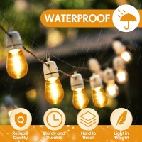 60 Pack Led Replacement Light Bulbs S14 Shatterproof Waterproof String Light Replacement Bulbs 1W Outdoor Led Bulbs Vintage Patio Bulbs, E26 110V Regular Base (Warm White)