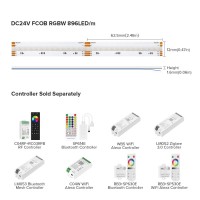 Btflighting Fcob Cob Led Strip Rgbw 4000K Flexible High Density Uniform Light 896Ledm 164Ft Dc24V 12Mm Width Color Changing L