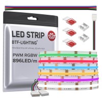 Btflighting Fcob Cob Led Strip Rgbw 6500K Flexible High Density Uniform Light 896Ledm 164Ft Dc24V 12Mm Width Color Changing L