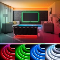 Btflighting Fcob Cob Led Strip Rgbw 6500K Flexible High Density Uniform Light 896Ledm 164Ft Dc24V 12Mm Width Color Changing L