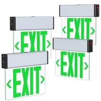 Led Edge Lit Exit Sign Aluminum Housing Ac 120347V Emergency Exit Light With Battery Backup Single Sided Acrylic Clear Panel Co