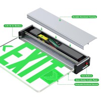 Led Edge Lit Exit Sign Aluminum Housing Ac 120347V Emergency Exit Light With Battery Backup Single Sided Acrylic Clear Panel Co