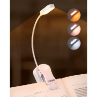 Edishine Reading Light Usb Rechargeable Clip On Book Light 3 Color Modes Stepless Dimmable 2 Charging Modes Eye Care Led L