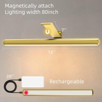 Battery Picture Lights 165Inch2Pack Wireless Rechargeable Painting Light For Art With Remote Full Metal Led Picture Lights Di