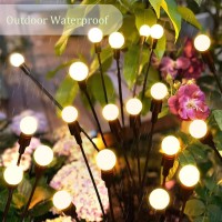 Lipifay Solar Garden Lights,Solar Lights For Outside Waterproof,8Led Firefly Lights Swaying Lovely Whimsy Decorations For Patio,Gutter,Potted Plant,Bush,Pathway(2 Pack)