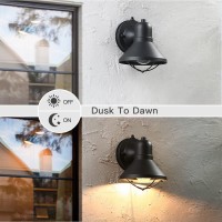 Arpenter Dusk To Dawn Outdoor Wall Light Fixtures,Black Barn Light With Photocell Sensor, Exterior 2-Pack Wall Sconce In Powder Coated Finish For Front Porch, House, Garage