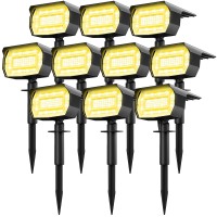 Lotmos Solar Spot Lights Outdoor 10 Pack72 Led3 Modes 2In1 Solar Landscape Spotlights Auto Onoff Ip67 Waterproof Solar