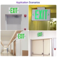 Tanlux Green Exit Sign, Led Emergency Exit Light With Battery Backup, Ul Listed, Ac 120/277V, Exit Signs With Emergency Lights, Commercial Emergency Lights For Business - 1 Pack