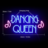 Dancing Queen Neon Sign Dance Led Sign Purple Neon Lights Dance Club Lights Up Sign Usb Powered Switch Neon Signs For Wall Decor