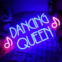 Dancing Queen Neon Sign Dance Led Sign Purple Neon Lights Dance Club Lights Up Sign Usb Powered Switch Neon Signs For Wall Decor